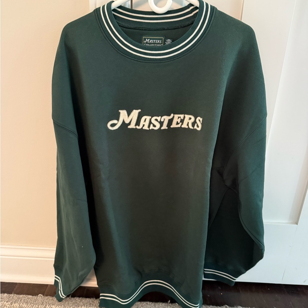 Masters Green Crewneck Sweatshirt with White Trim